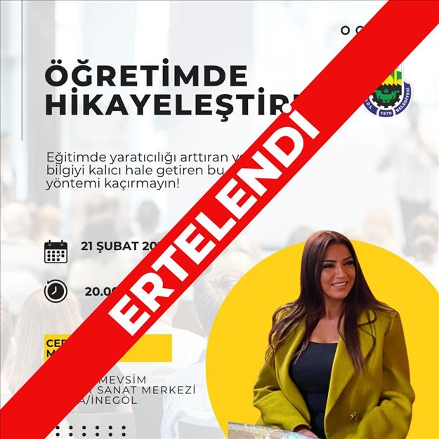 “Öğretimde Hikayeleştirme” Semineri ertelendi