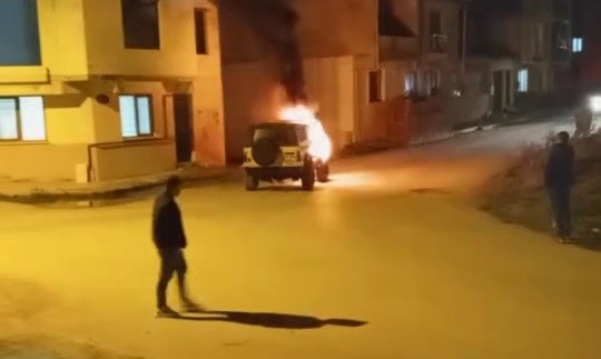 Bursa'nın Karacabey ilçesinde lüks cip