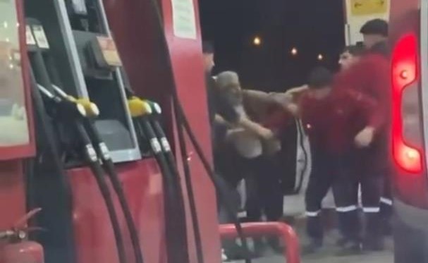 Bursa'da bir petrol istasyonunda