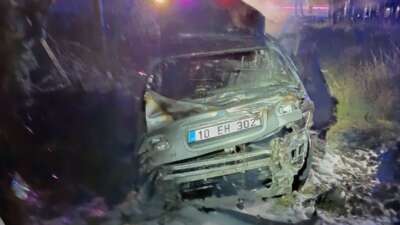 Balıkesir’de kaza yapan araç alev aldı: 1 ölü, 1 yaralı