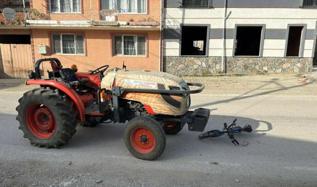 Bisikletiyle traktöre çarpan çocuk yaralandı Bursa'nın İnegöl ilçesinde bisikletiyle