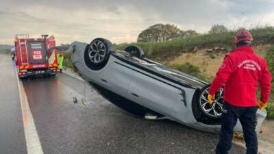 Balıkesir'de İzmir-İstanbul otobanında kontrolden çıkan