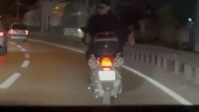 Bursa'da ters şeritte ilerleyen motosiklet