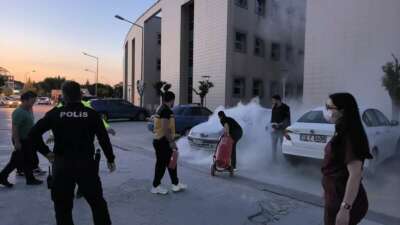 Bursa'nın İnegöl ilçesinde hastanenin otoparkında