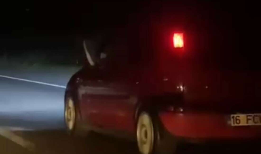 Bursa'da otomobilini kullanırken ayağını