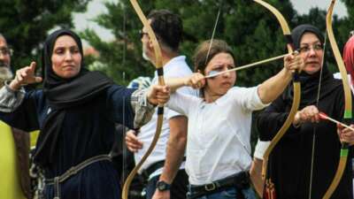 Kadın sporcular bu alanda da hünerlerini sergiledi