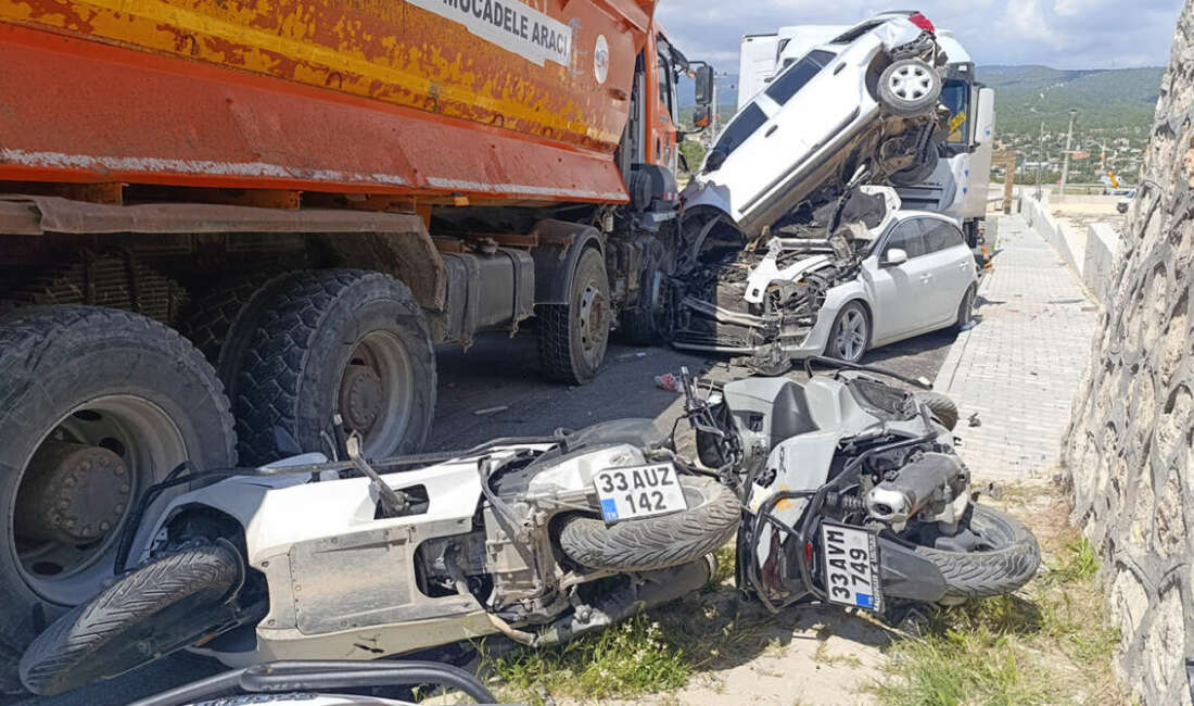 Yoldan çıkan kamyon ortalığı savaş alanına çevirdi Mersin'in Silifke ilçesinde sürücüsünün