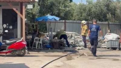 Bursa’nın İznik ilçesinde bir hurdacıda