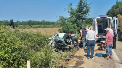 Bursa’nın Karacabey ilçesinde kamyon ile