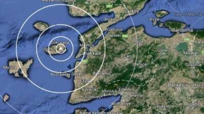 Çanakkale’nin Gökçeada ilçesi açıklarında Yunanistan’da