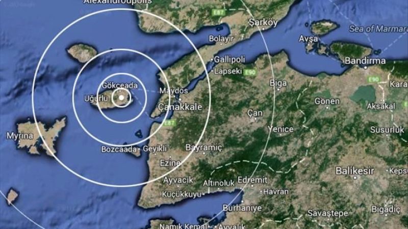 Gökçeada 5.2 büyüklüğünde deprem Çanakkale’nin Gökçeada ilçesi açıklarında