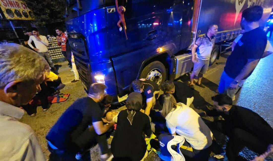 Kafası tırın altına girdi kaskı hayatını kurtardı Bursa’nın Orhangazi ilçesinde Yalova-Bursa karayolu