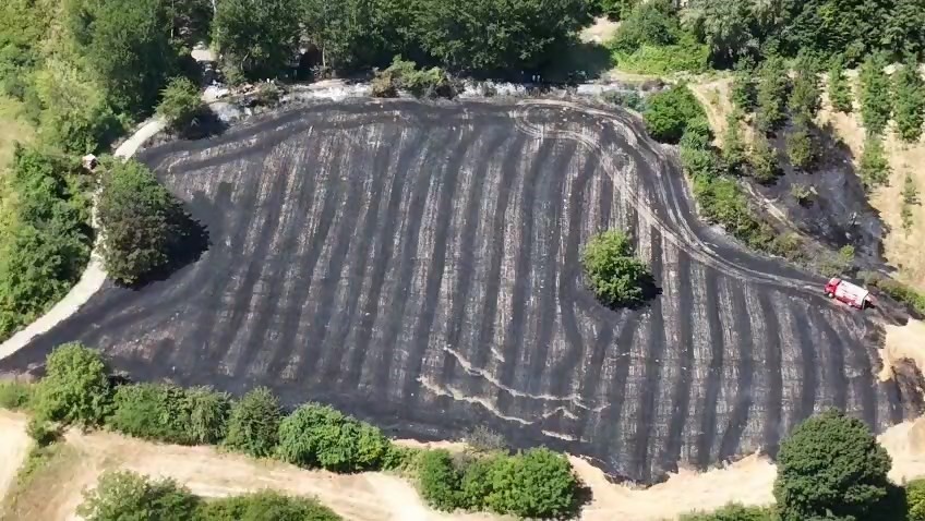 Bursa’nın İnegöl ilçesinde anız