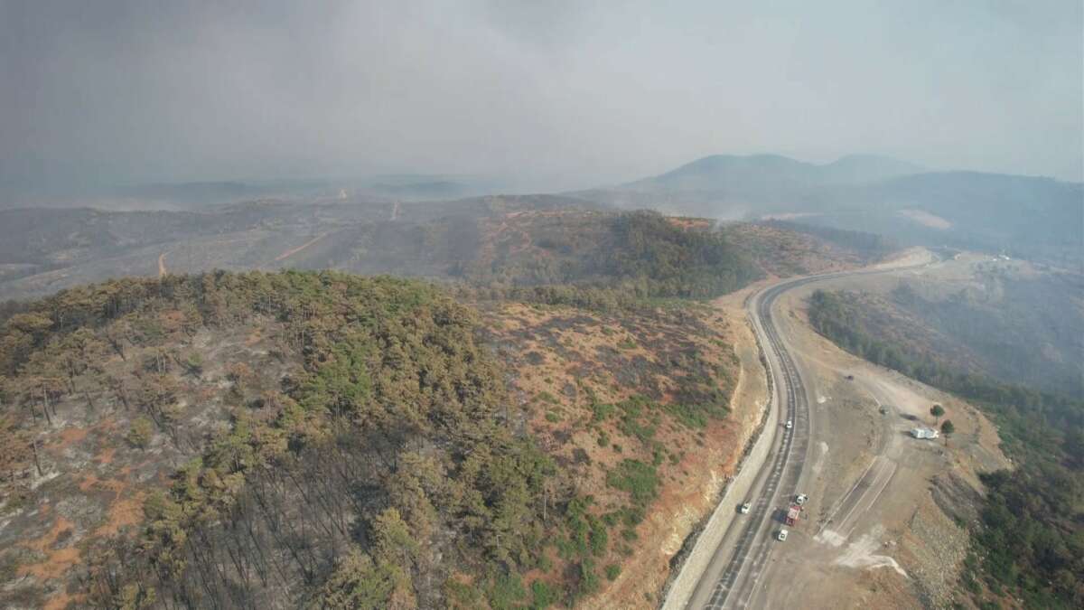 Bursa’da alevler yeniden yükseldi, müdahale havadan görüntülendi