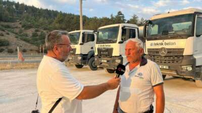 Harmancık’taki orman yangınına beton pompasıyla müdahale eden Ali Yalçın o anları anlattı