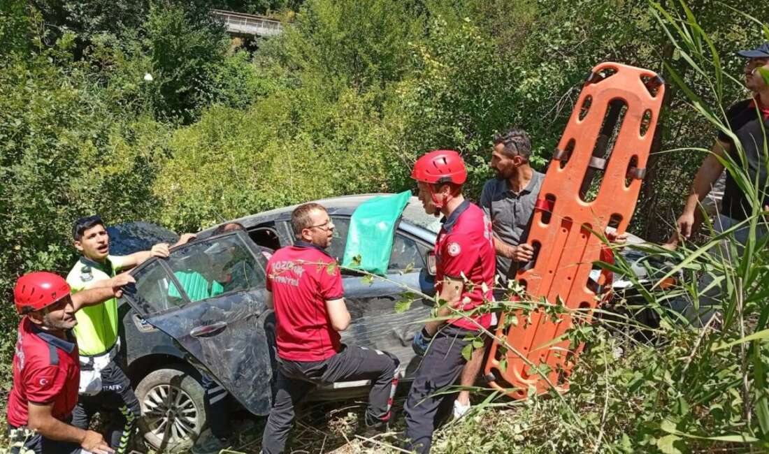 Bozüyük’te şarampole devrilen otomobildeki 3 kişi yaralandı Bilecik'in Bozüyük ilçesinde şarampole