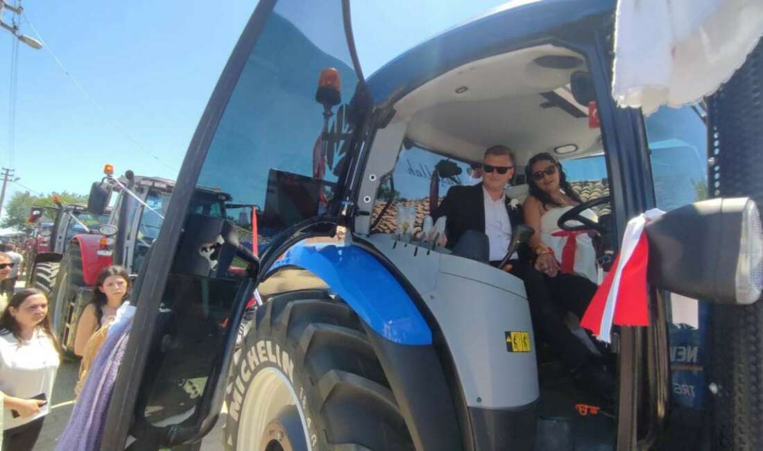 Edirne’nin Keşan ilçesinde traktörünü