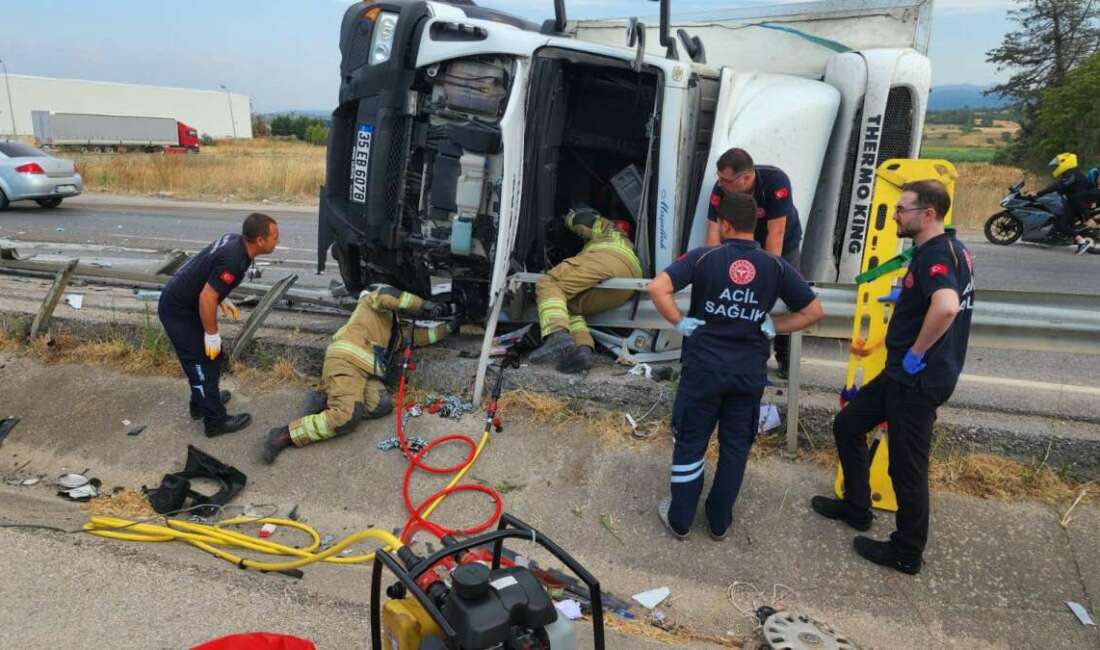 Bursa-Balıkesir karayolunda kontrolden çıkan