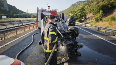 Bilecik'te seyir halinde kontrolden çıkan