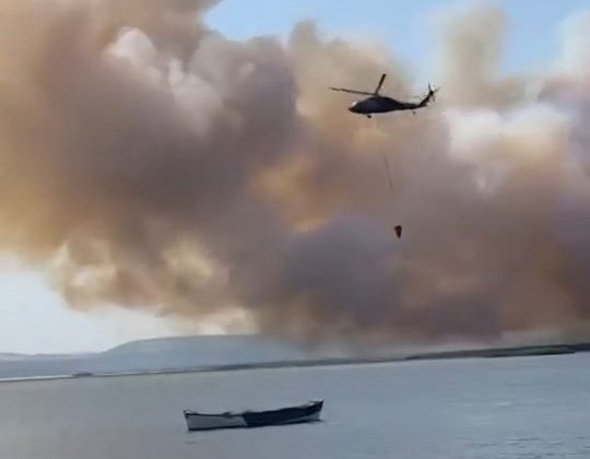Uluabat Gölü’nden defalarca sorti yaptılar…Bursa’da iki ayrı noktada orman yangını