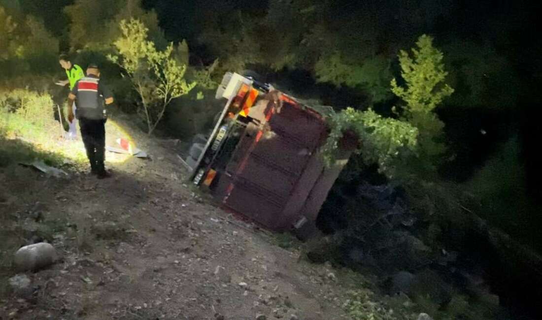 Kontrolden çıkan kamyon şarampole yuvarlandı: 3 yaralı Bursa'nın İnegöl ilçesinde kontrolden