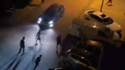 Bursa'da mahallenin gençlerinin tekme tokat