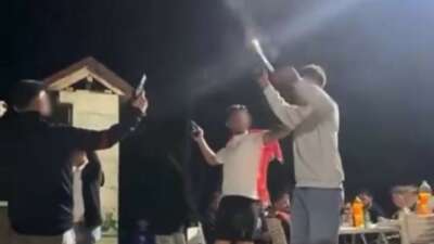 Bursa'nın Kestel ilçesinde asker eğlencesi