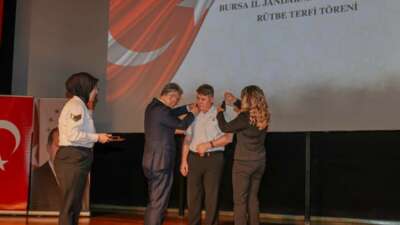 Bursa’da jandarma personeli için rütbe terfi töreni düzenlendi