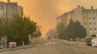 Çanakkale'de çıkan orman yangınını müdahale