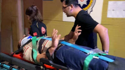 Bursa'nın İnegöl ilçesinde devrilen traktörün