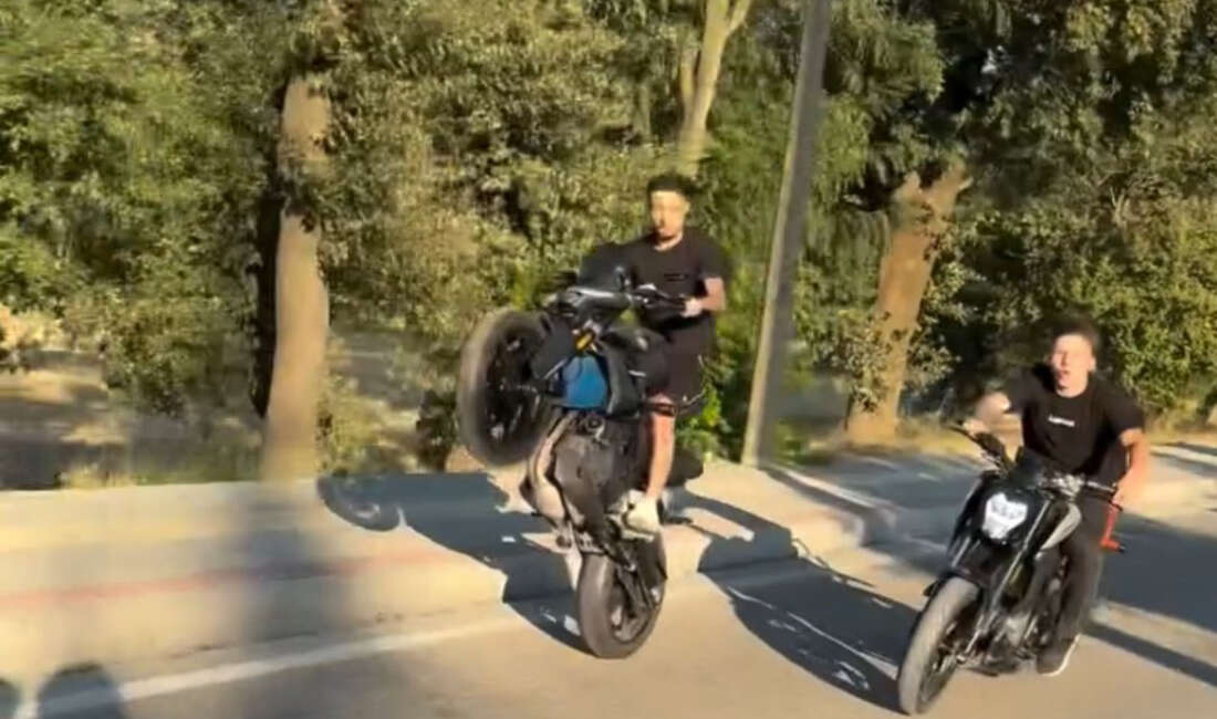 Bursa'da plakasız motosikletle tek