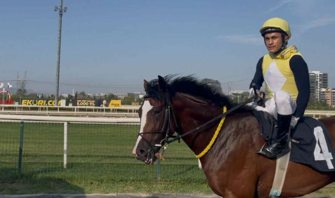 Bursa'daki at yarışlarında attan