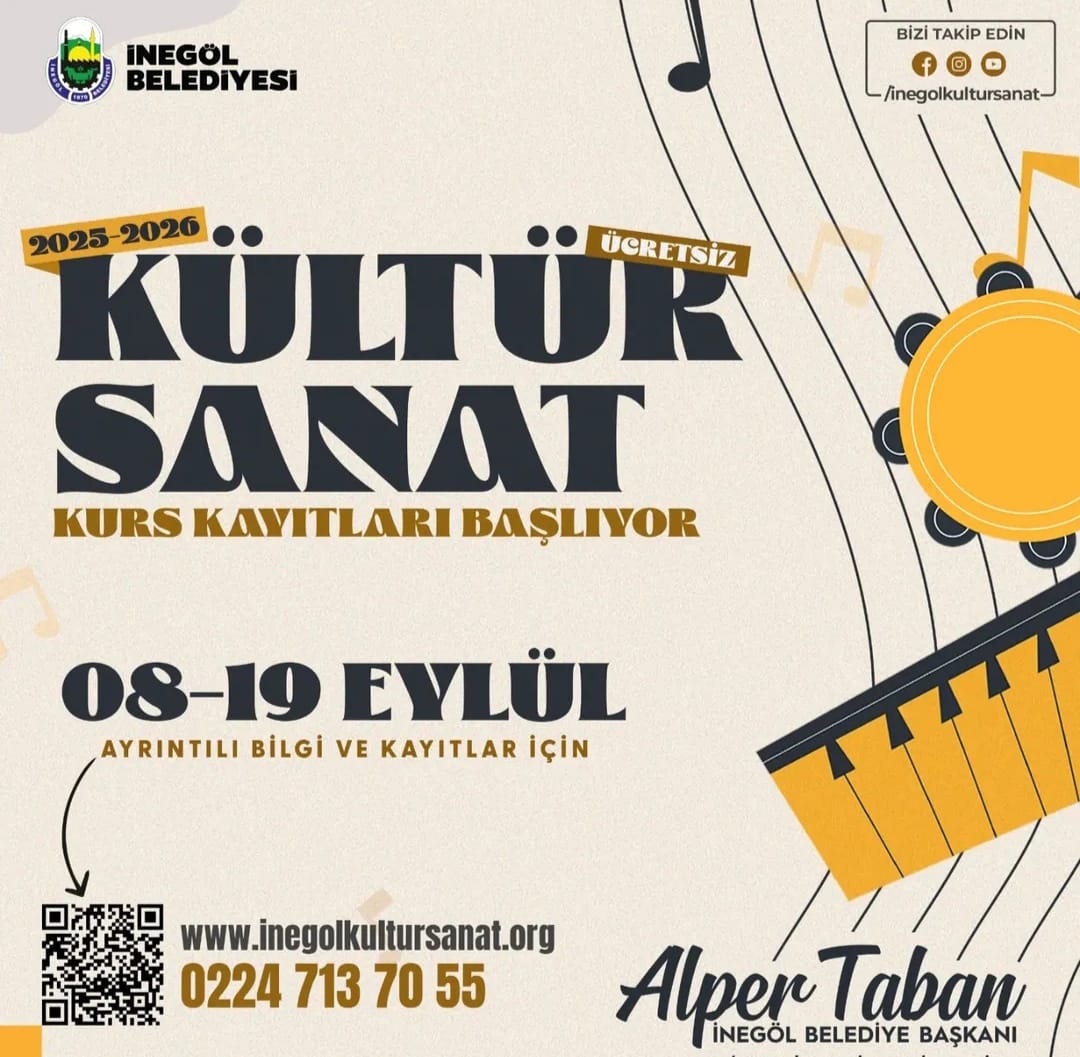 İnegöl Belediyesi’nin Kültür Sanat Kurslarında kayıtlar başladı