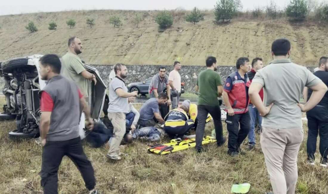 Sakarya'da yağışında etkisiyle kayganlaşan