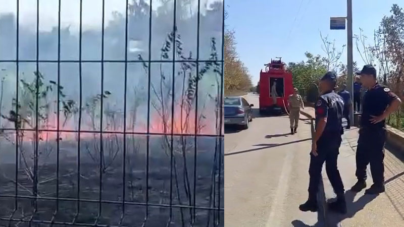 Ziraat meslek lisesinin bahçesi alevlere teslim oldu Bursa'daki Hamidiye Tarım Mesleki