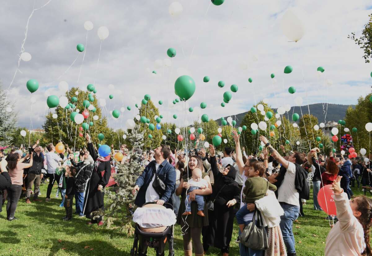 Mutluluk balonları SMA’lı Çağan Ata Taran için uçuruldu