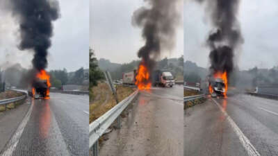 Bursa’da Seyir halindeki tır alev alev yandı