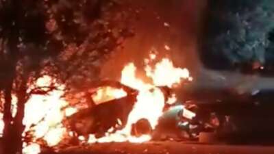 Bursa’da korkunç kaza: Araç alev aldı, yangın ormana sıçradı