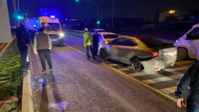 İnegöl’de zincirleme kaza : 1’i çocuk 5 yaralı