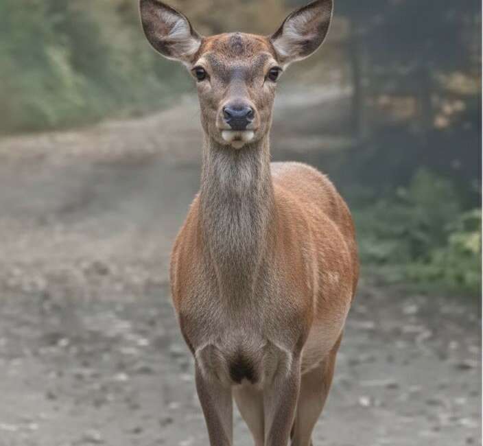 Orman sofrasında Kızıl Geyik öğle yemeğinde Yaban hayatının sessiz tanıkları