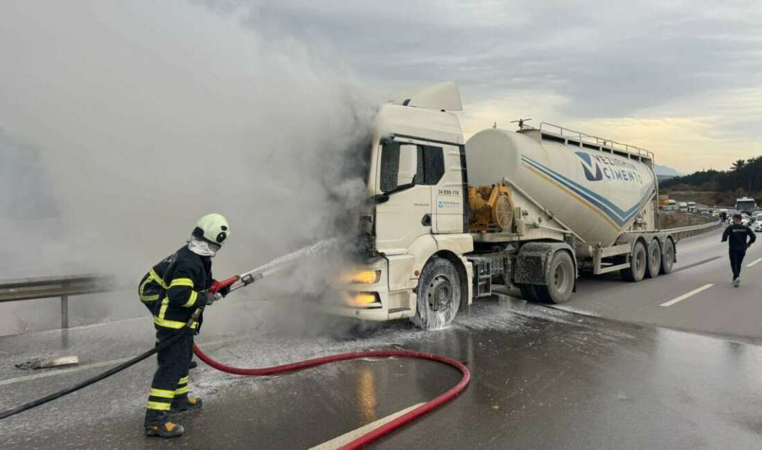 Bilecik'te seyir halindeki beton