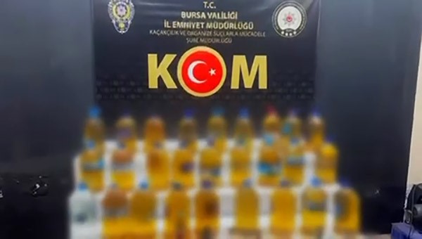 Bursa’da 227 litre sahte alkol ele geçirildi