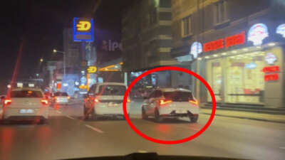 Bursa’da trafikte tehlikeli makas anları