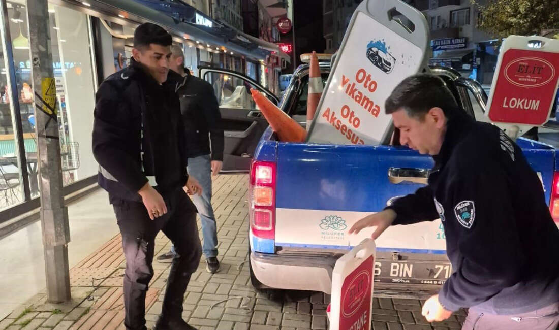 Çalı Mahallesi’nde kaldırım işgallerine sabah operasyonu Nilüfer Belediyesi zabıta ekipleri,