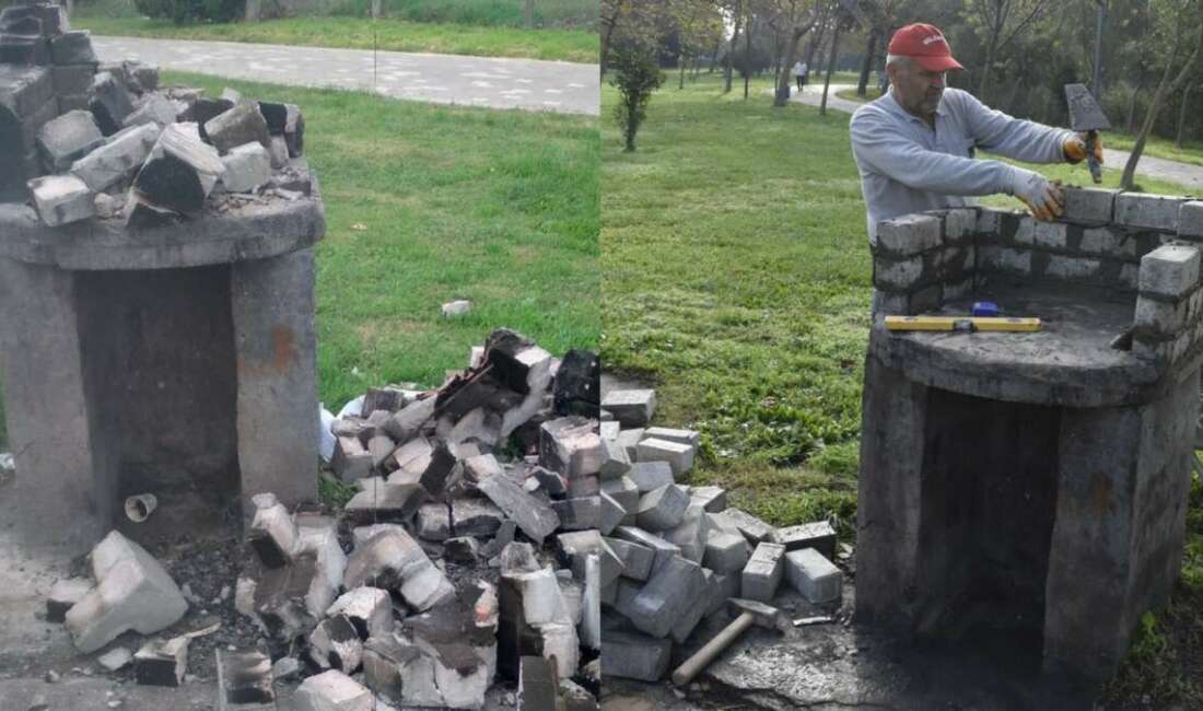 Kamu malına zarar verildi, belediye ekipleri anında müdahale etti Karacabey Belediyesi Park ve