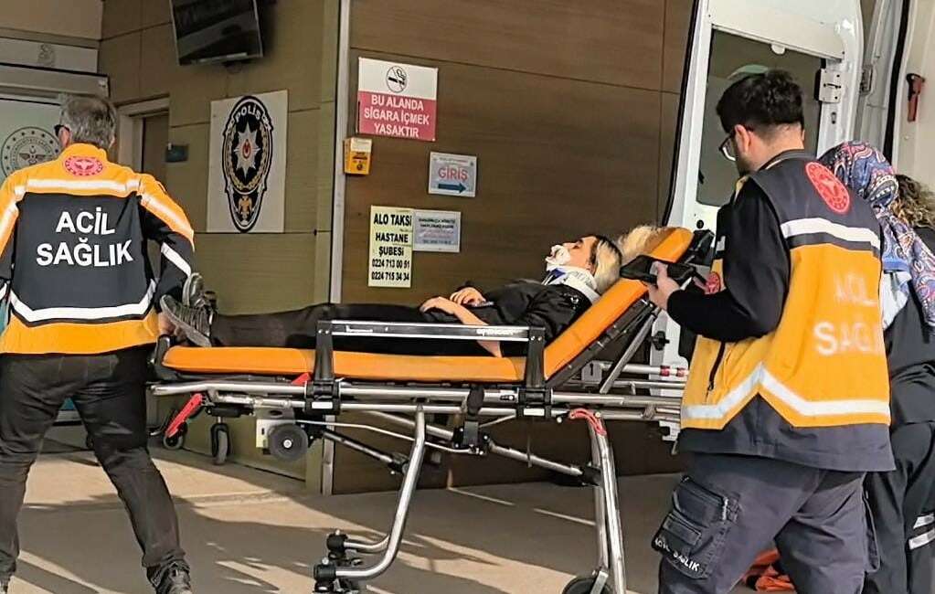 Motosikletin çarptığı kadın yaralandı Bursa'nın İnegöl ilçesinde meydana