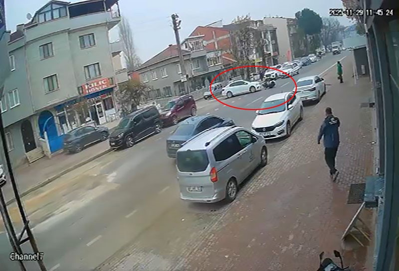 Bursa'nın İnegöl ilçesinde motosikletin