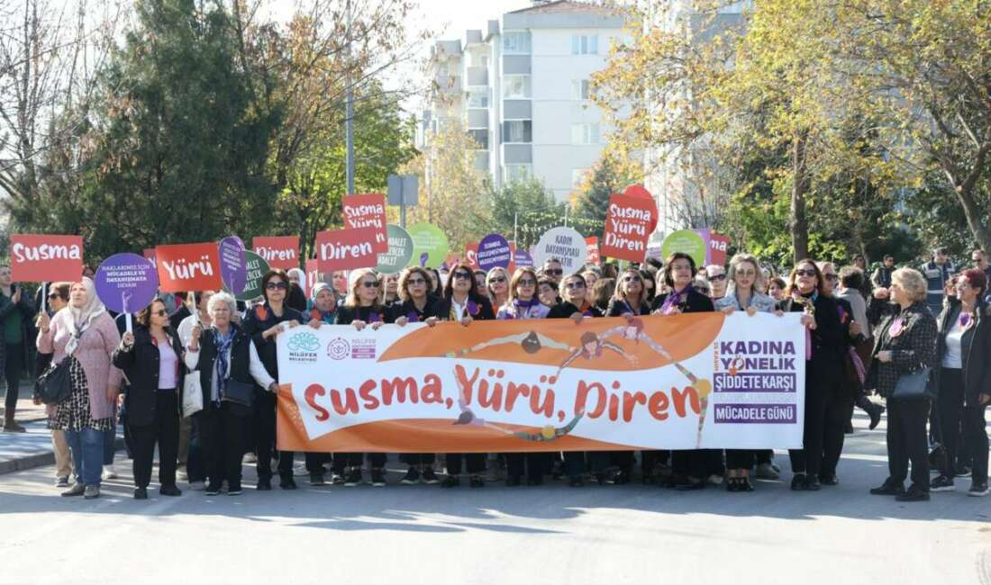 Nilüfer’de kadınlardan şiddete karşı ortak ses: “Susma, yürü, diren” Nilüfer Belediyesi ve Nilüfer