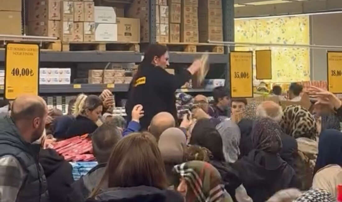 Süpermarkette kampanya izdihama yol açtı Bursa'nın Nilüfer ilçesinde bir