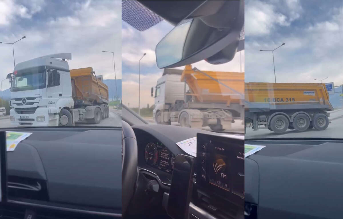 Bursa’da ters yönde ilerleyen kamyon tepki çekti